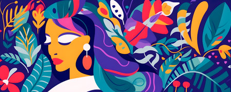 Traditional Colombian background, festival inspiration illustration, AI Generatedの素材