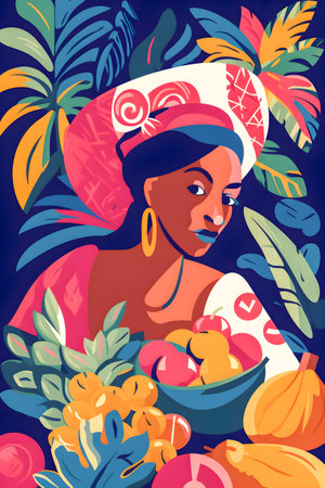 Traditional Colombian background, festival inspiration illustration, AI Generatedの素材