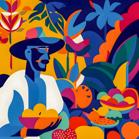 Traditional Colombian background, festival inspiration illustration, AI Generatedの素材