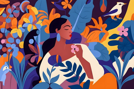 Traditional Colombian background, festival inspiration illustration, AI Generatedの素材