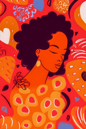Self Love inspiration, trendy hand drawn style illustration, AI Generatedの素材
