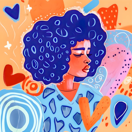 Self Love inspiration, trendy hand drawn style illustration, AI Generatedの素材