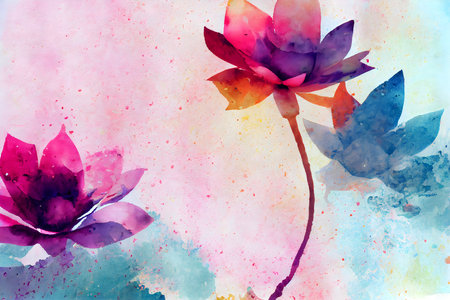 Grunge watercolor background, brush painting style, AI Generatedの素材