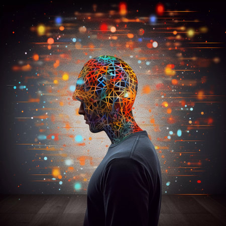 Brainstorm whit new creative ideas, art collage illustration, AI Generatedの素材