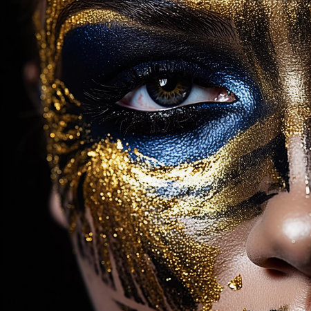 Women face with amazing and creative makeup, AI Generatedの素材