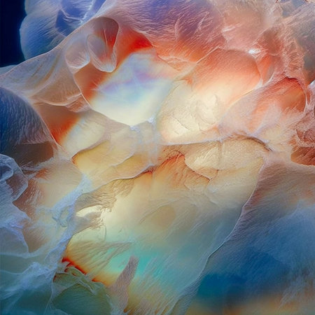 Abstract composed of translucent and iridescent opal background, AI Generatedの素材
