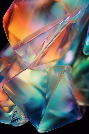 Abstract composed of translucent and iridescent opal background, AI Generatedの素材