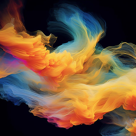 Flowing Colors: Beautiful Abstract Background with Fluid, Gradient, and Line Design, AI Generatedの素材