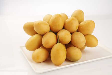 Marian plum fruit on white background  asia fruitの写真素材