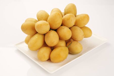 Marian plum fruit on white background  asia fruitの写真素材