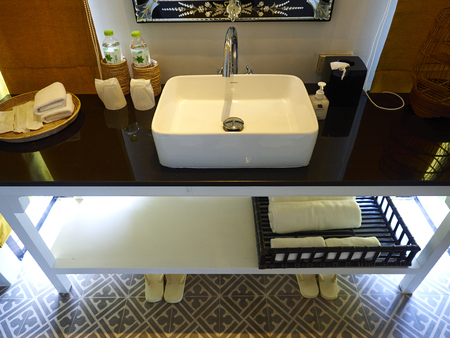 Beautiful hotel modern bathroom interior design at Moo Koh Surinのeditorial素材