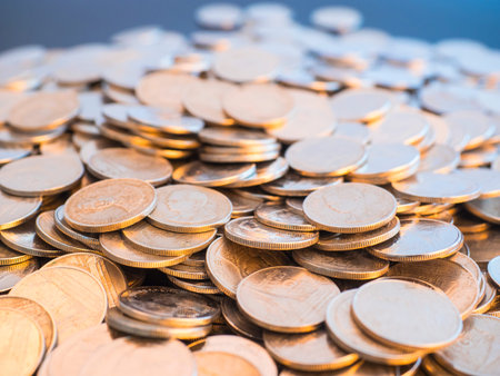coins isolated on white background  studio shot