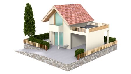 3d house isolated on white rendered genericの写真素材
