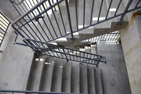 railing with stone stair outdoorの写真素材