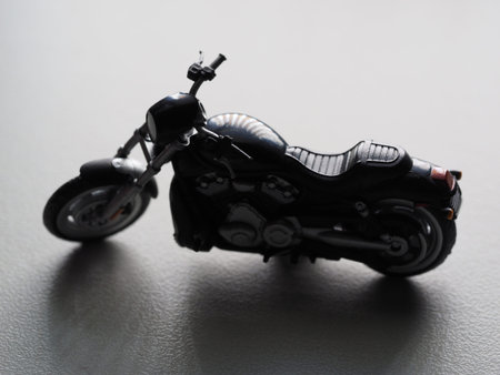 Shooting motorbike model on a white background