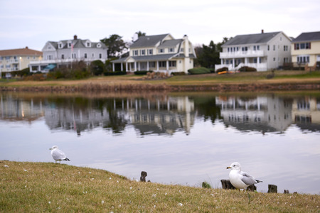 Brooklyn Bridge and Manhattan at sunset, New York Cityの写真素材