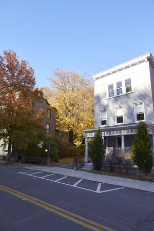 The historic Old City in Philadelphia, Pennsylvania. Elfreth's Alley,のeditorial素材