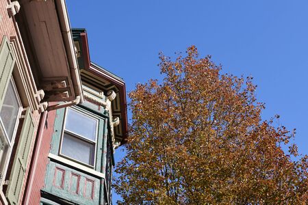 The historic Old City in Philadelphia, Pennsylvania. Elfreth's Alley,のeditorial素材