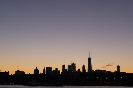 New York City - Manhattan after sunset - beautiful cityscapeの写真素材