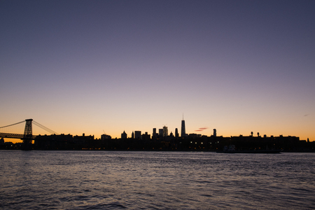 New York City - Manhattan after sunset - beautiful cityscapeの写真素材