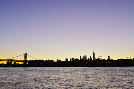 New York City - Manhattan after sunset - beautiful cityscapeの写真素材