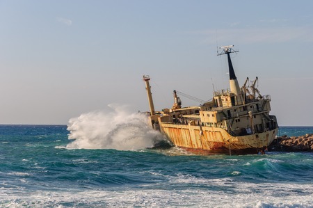 Shipwrecks in the sea with Cyprus. Edro 3の写真素材
