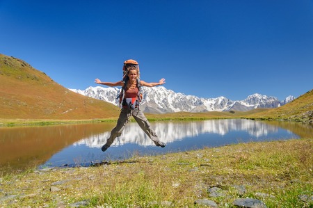 Majestic mountain lake in Tajikistan. Pamiro-Alaj. Fanyの写真素材
