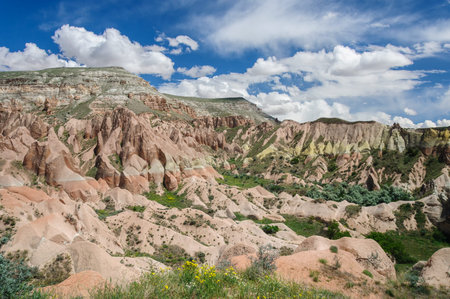 Panoramic rural view of Cappadocia - Turkey. Red Valleyの写真素材