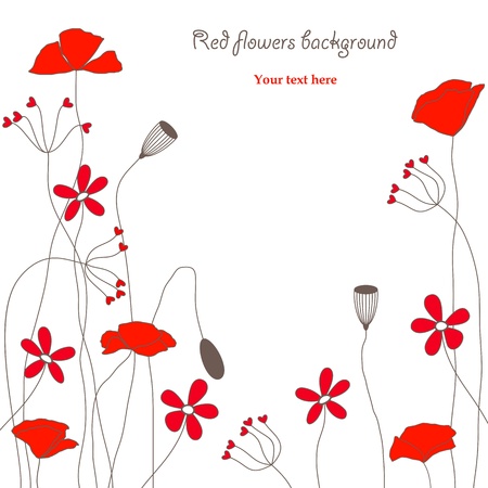 red flowers backgroundのイラスト素材