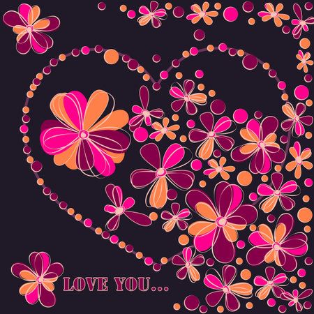 romantic floral backgroundのイラスト素材