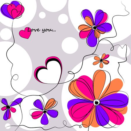 romantic floral backgroundのイラスト素材