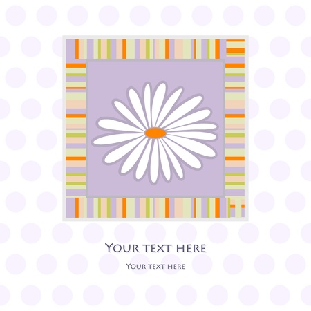 cute card with daisy and polka dotsのイラスト素材