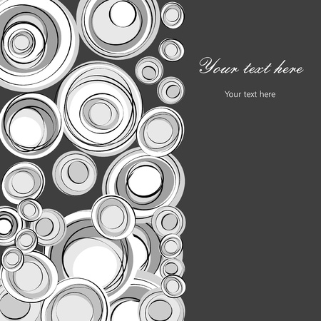 black and white background with round shapesのイラスト素材