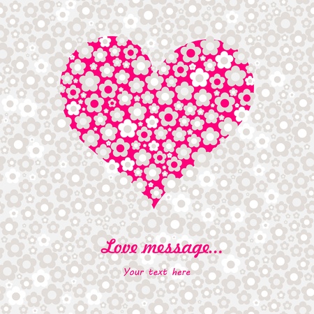 beautiful card with heart and flowersのイラスト素材