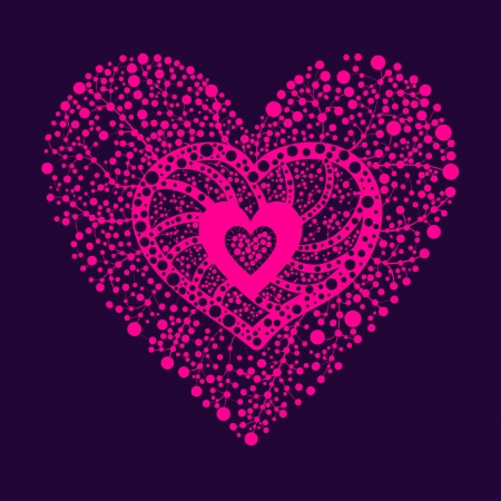 pink floral heartのイラスト素材