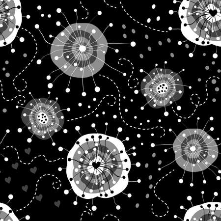 black and white seamless shapesのイラスト素材