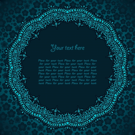 round frame on floral backgroundのイラスト素材