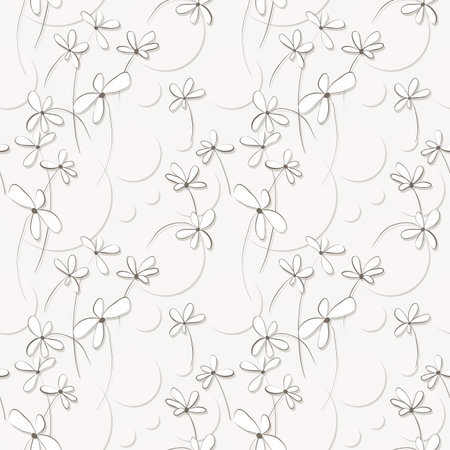 cute seamless daisiesのイラスト素材