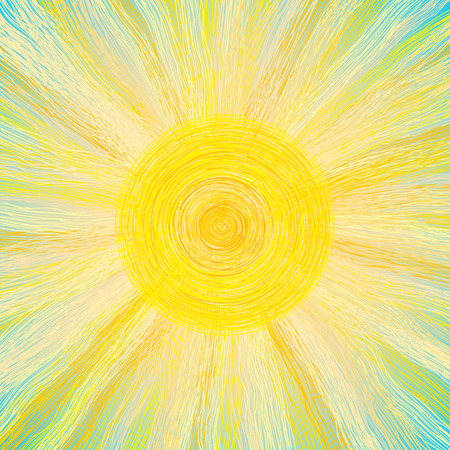 bright yellow sunのイラスト素材