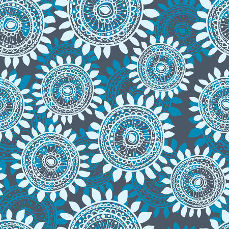 seamless abstract sunflowersのイラスト素材