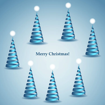 christmas card with original helix christmas treesのイラスト素材