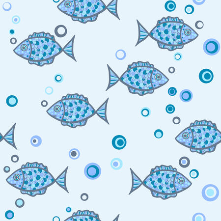 seamless fishのイラスト素材