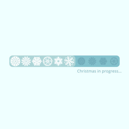 Cute christmas card with progress bar with snowflakes