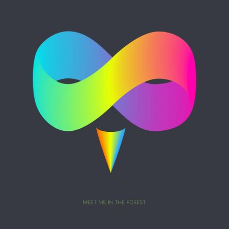 Abstract colorful owl vector illustration.のイラスト素材