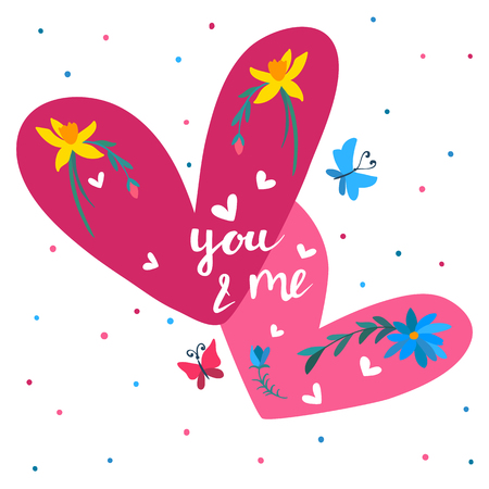 Valentine's day greeting card with heartsのイラスト素材