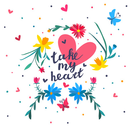 Valentine's day greeting card with heartsのイラスト素材