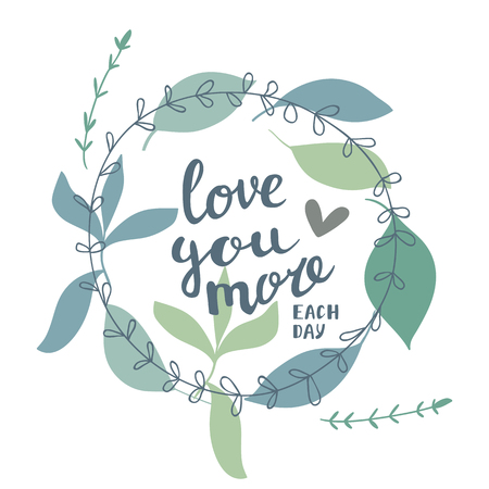 Valentine's day greeting card with hand written letteringのイラスト素材