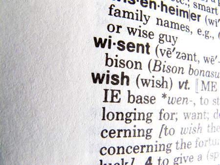 wish in dictionaryの写真素材