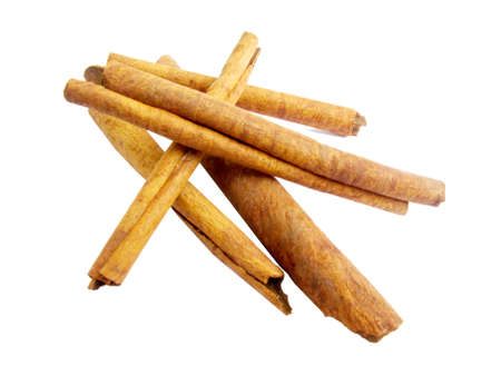 cinnamon  isolated on white blackgroundの写真素材
