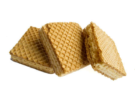 cream wafers isolatedの写真素材